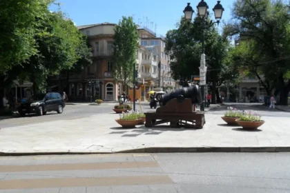 Square with a cannon in Corfu Town